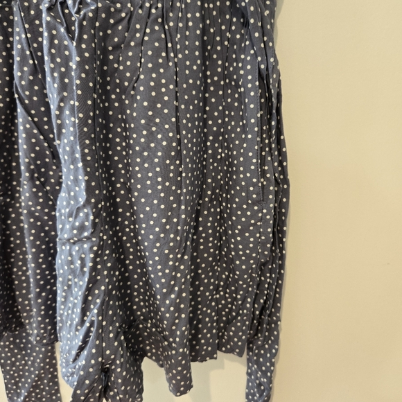 BNWOT Abercrombie and Fitch blue grey polka dot tie waist romper xxs - Picture 7 of 9